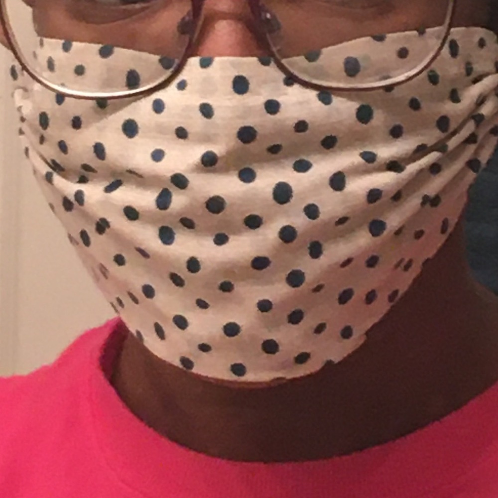 Blue Polka Dot Face Mask